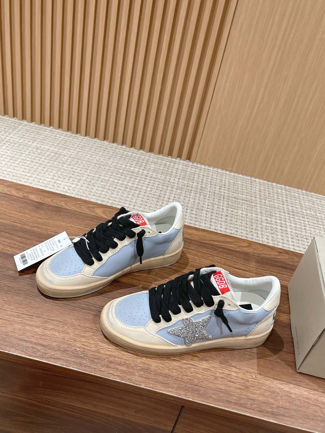 Giày Golden Goose Ball Star Leather Trainers Blue Best Quality