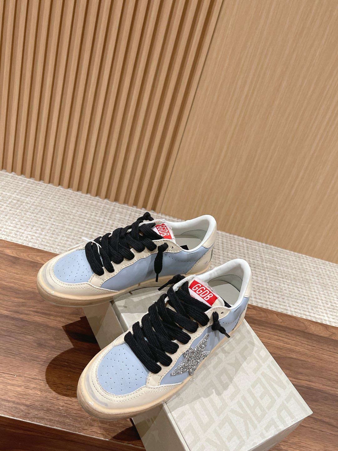 Giày Golden Goose Ball Star Leather Trainers Blue Best Quality