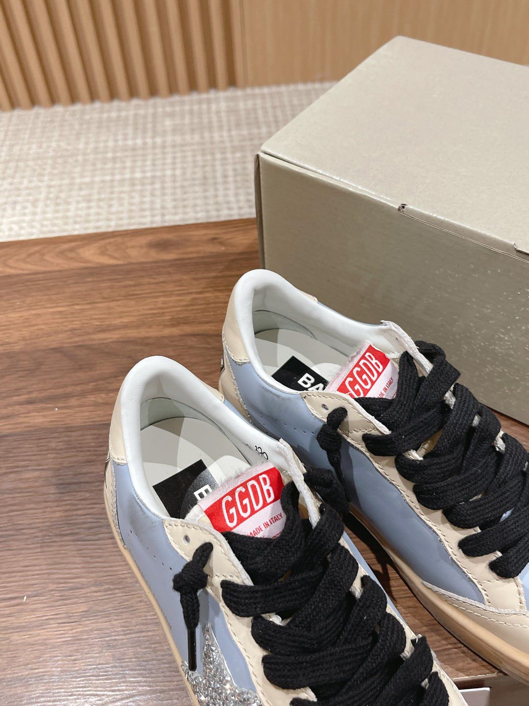 Giày Golden Goose Ball Star Leather Trainers Blue Best Quality