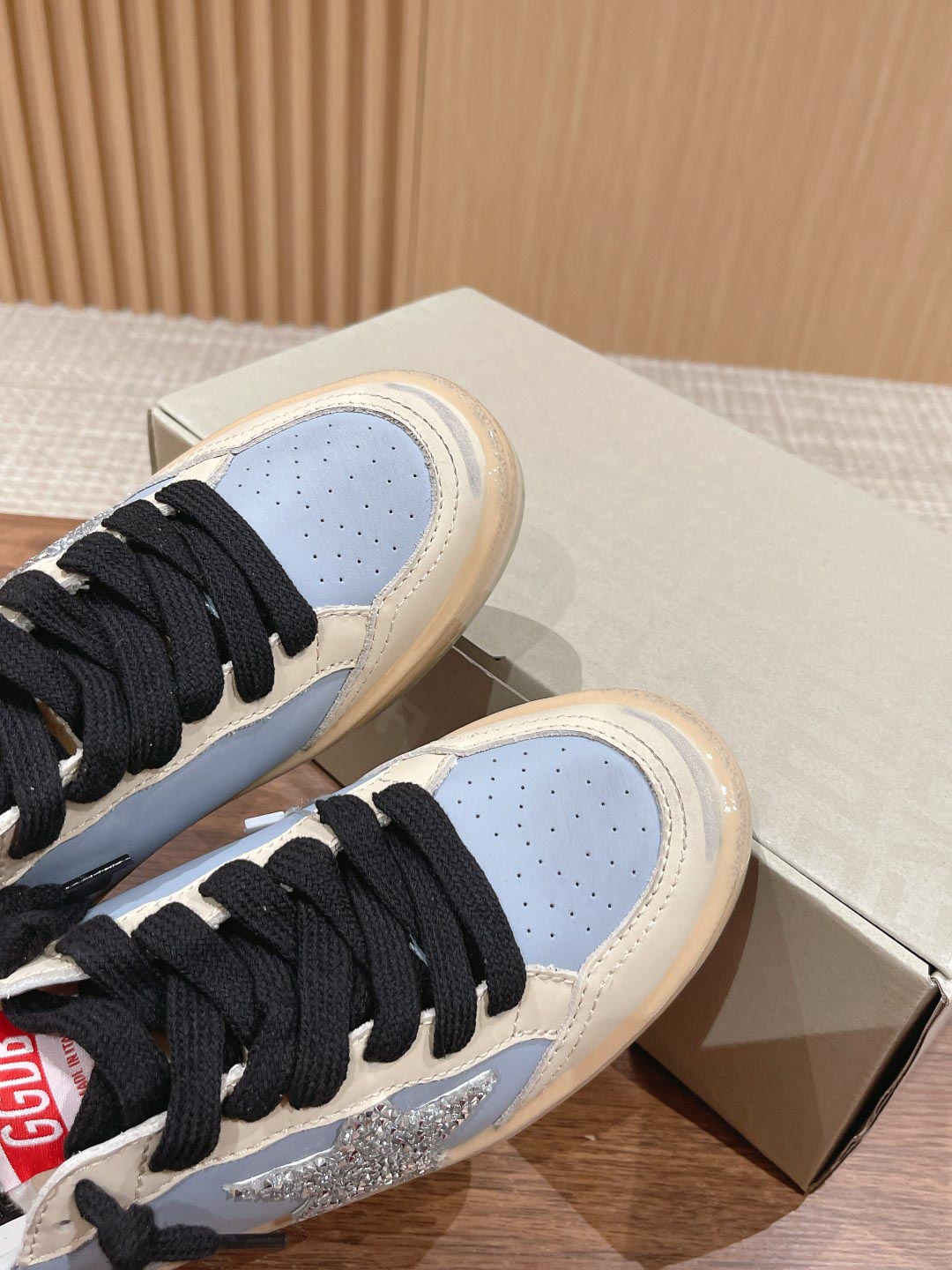 Giày Golden Goose Ball Star Leather Trainers Blue Best Quality