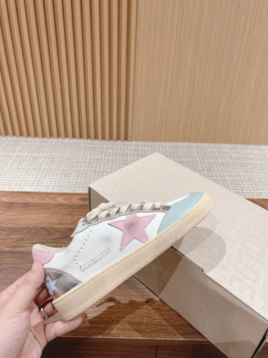 Giày Golden Goose Ball Star Suede Star-Patch Leather Trainers Best Quality