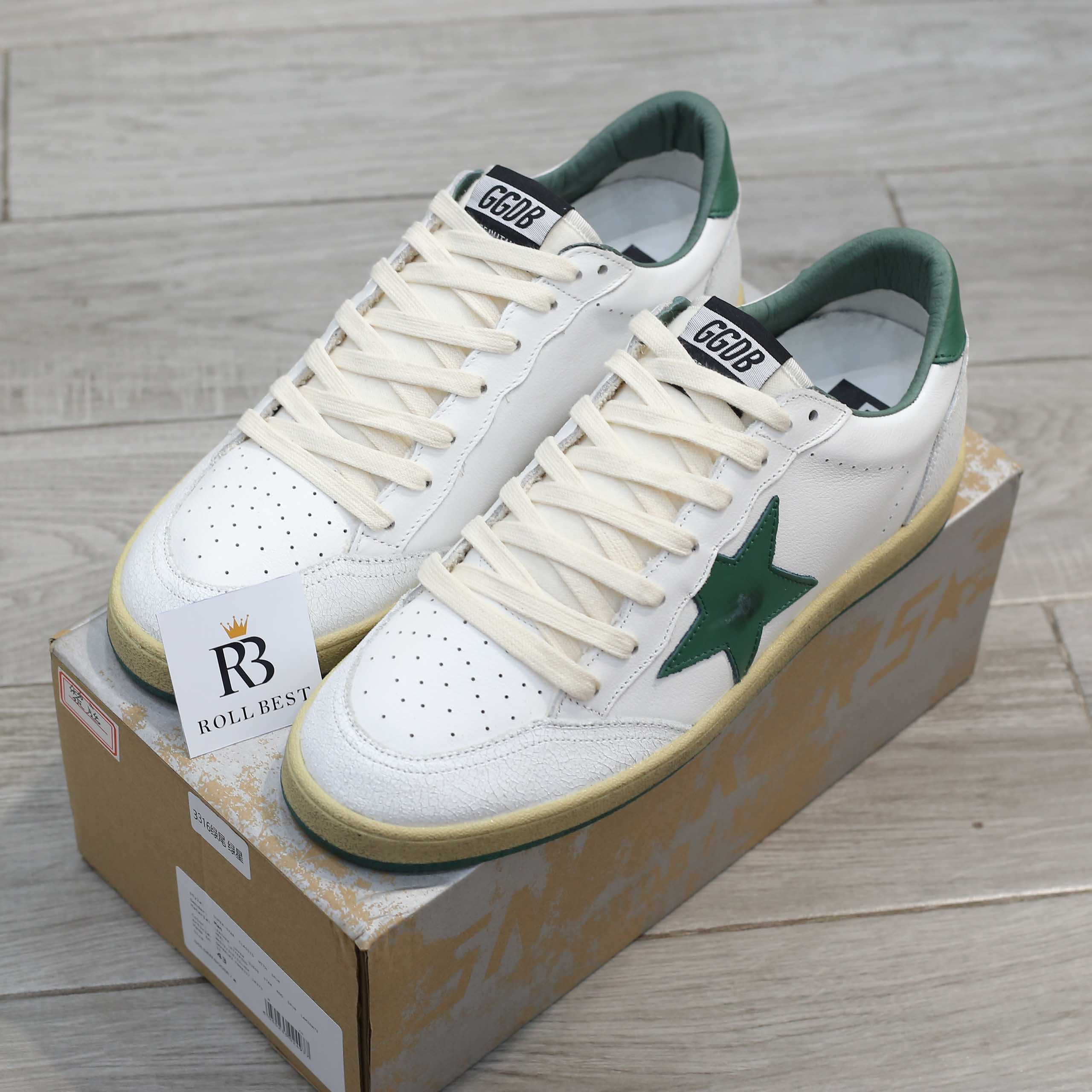 Giày Golden Goose Ball Star White Green Best Quality