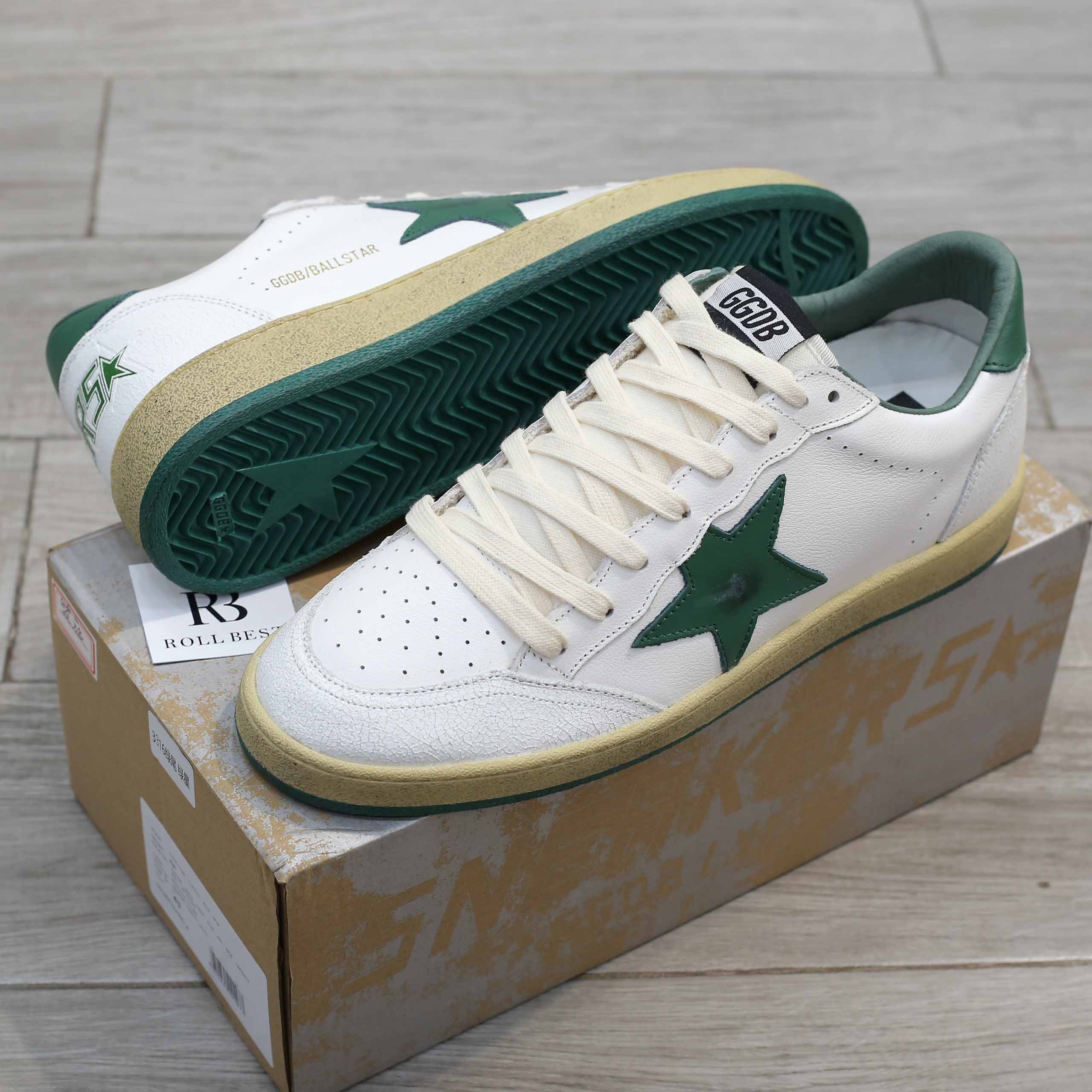 Giày Golden Goose Ball Star White Green Best Quality