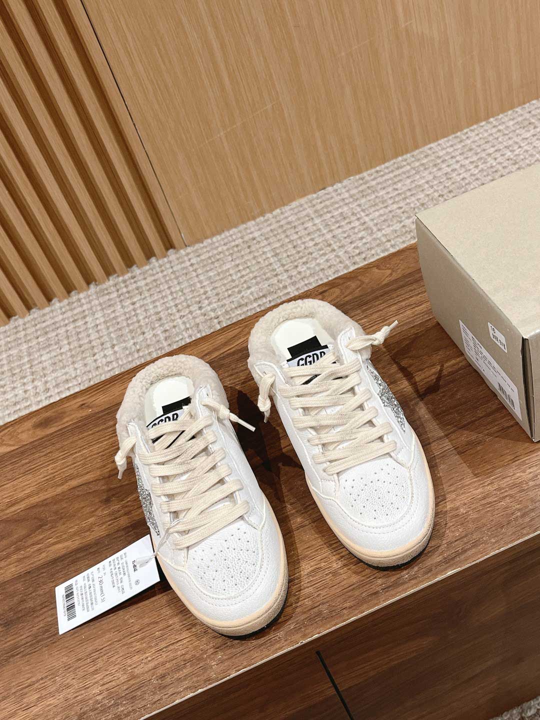 Giày Golden Goose baskets Ball Star Sabot White Beige Best Quality