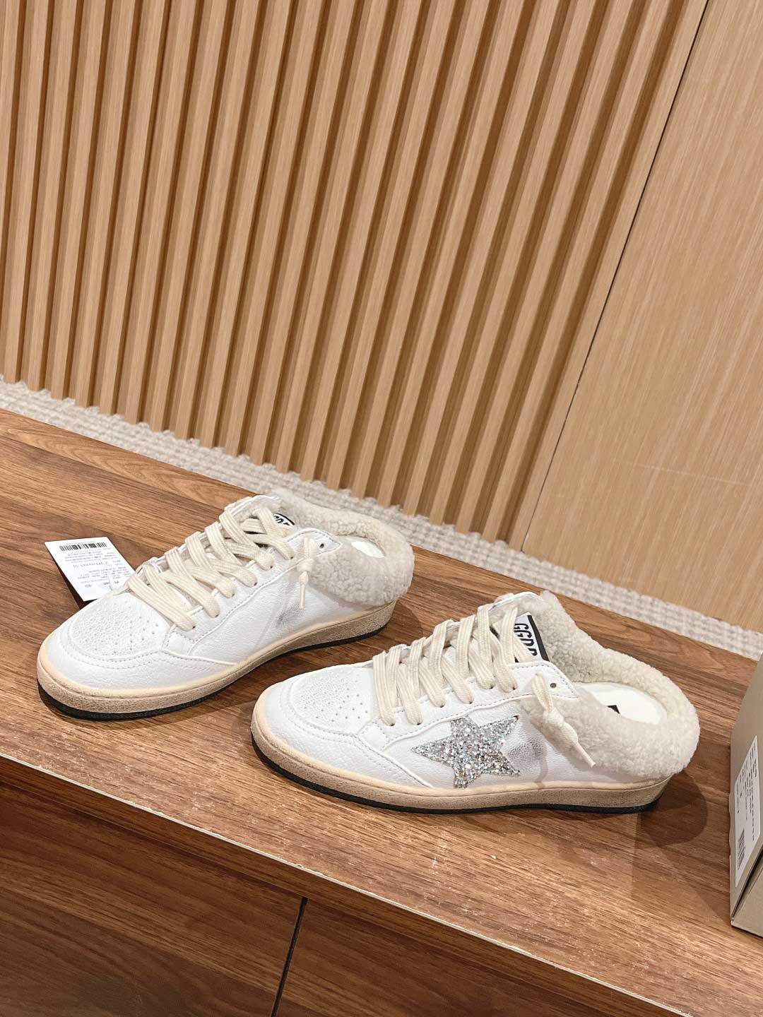 Giày Golden Goose baskets Ball Star Sabot White Beige Best Quality