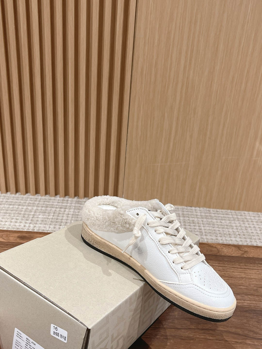 Giày Golden Goose baskets Ball Star Sabot White Beige Best Quality