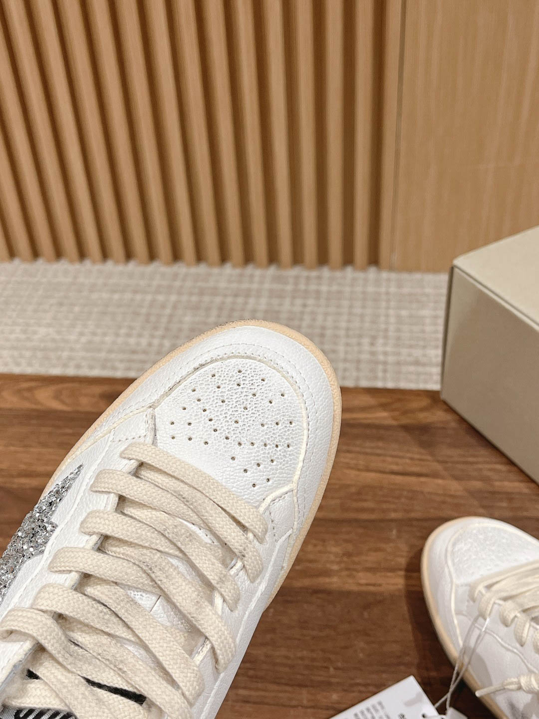 Giày Golden Goose baskets Ball Star Sabot White Beige Best Quality