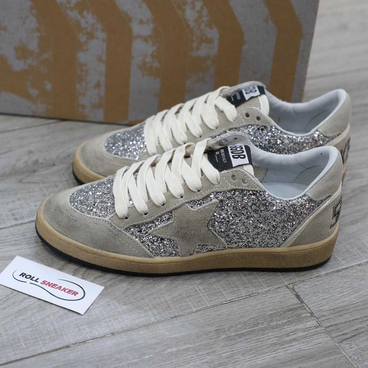 Giày Golden Goose Glitter Ball Star Sneakers Silver Best Quality