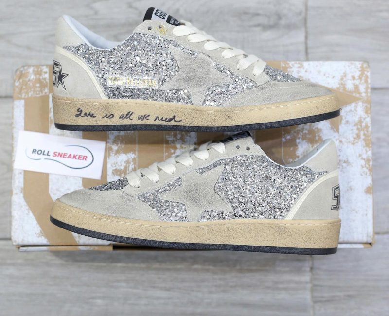 Giày Golden Goose Glitter Ball Star Sneakers Silver Best Quality