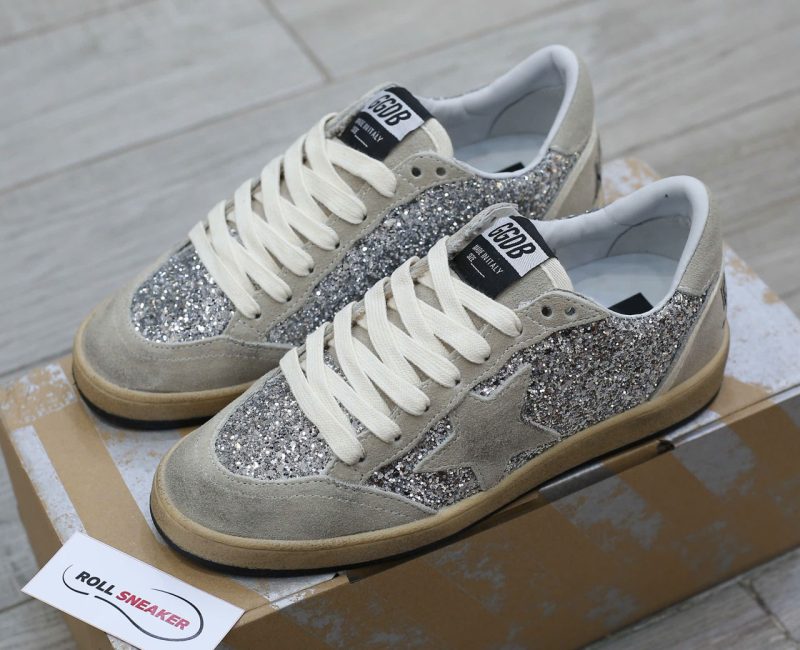 Giày Golden Goose Glitter Ball Star Sneakers Silver Best Quality