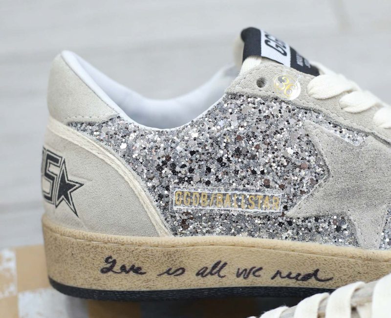 Giày Golden Goose Glitter Ball Star Sneakers Silver Best Quality