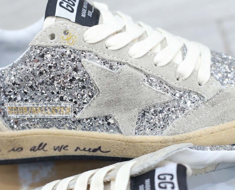 Giày Golden Goose Glitter Ball Star Sneakers Silver Best Quality