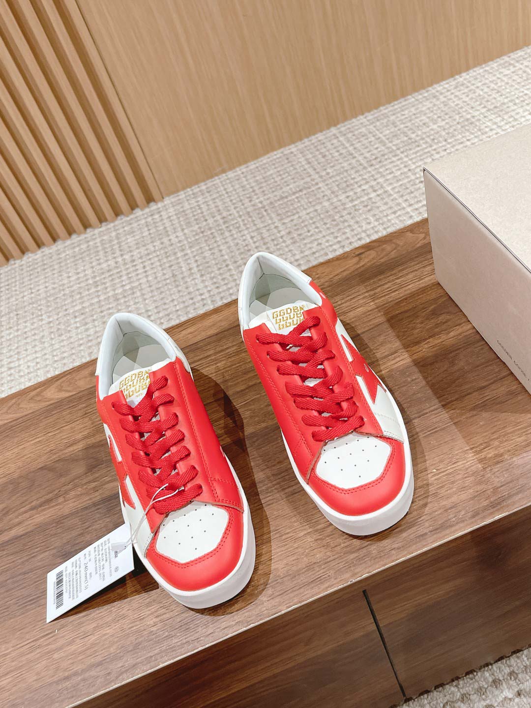 Giày Golden Goose Leather Stardan Red Sneakers Best Quality