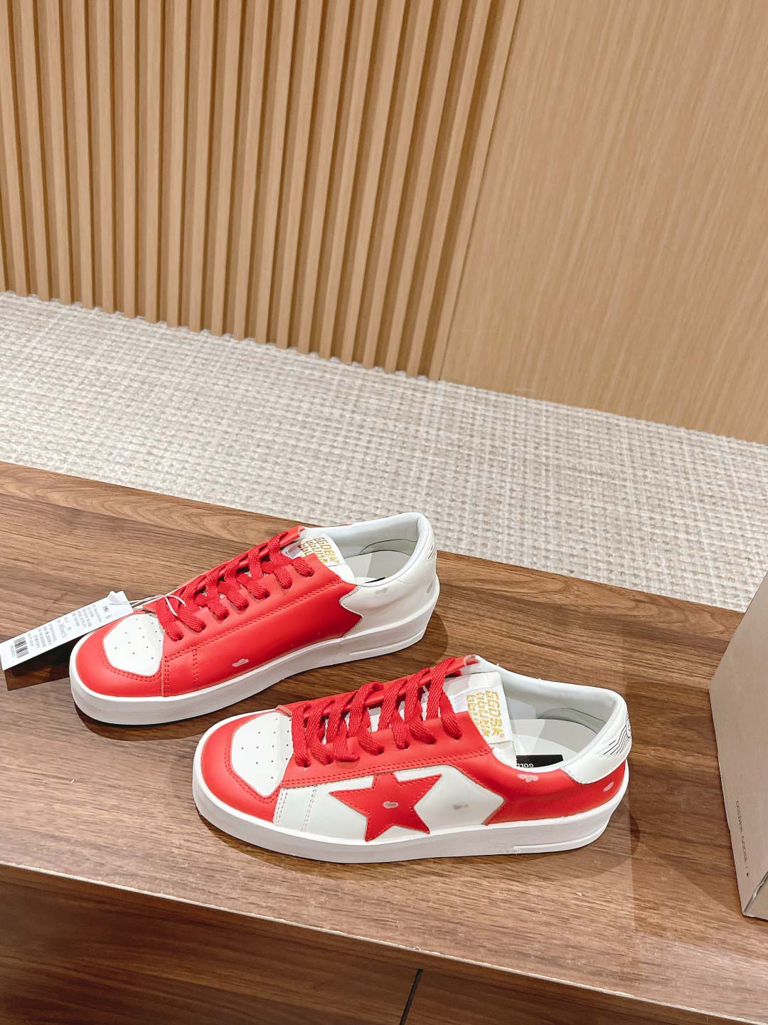 Giày Golden Goose Leather Stardan Red Sneakers Best Quality