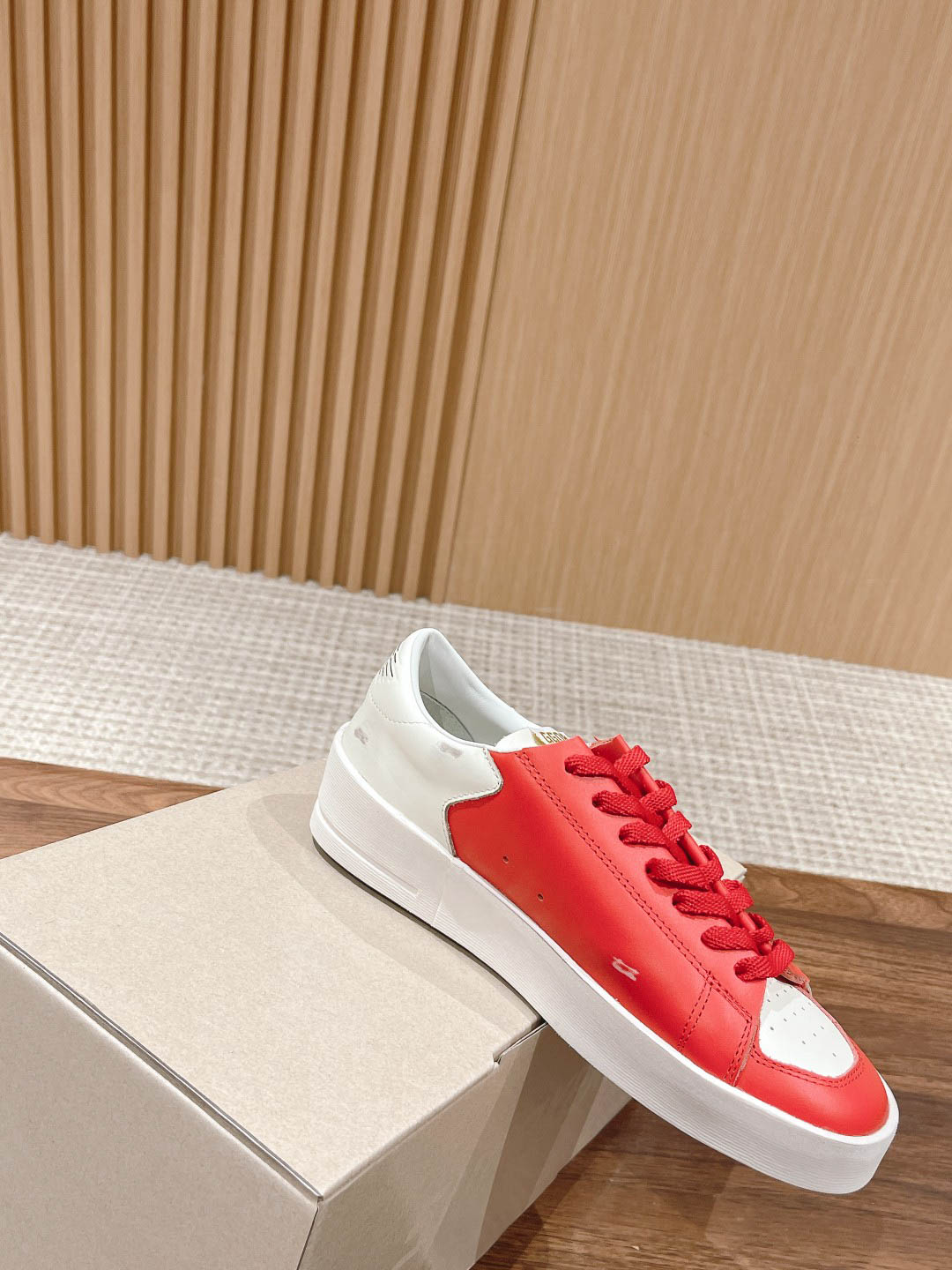 Giày Golden Goose Leather Stardan Red Sneakers Best Quality