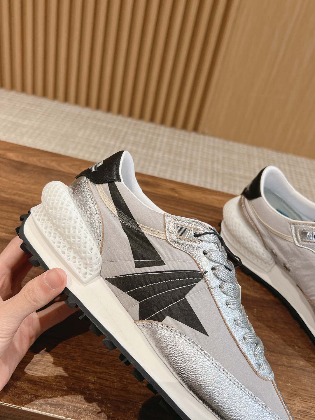 Giày Golden Goose Men's Silver & Black Marathon Best Quality