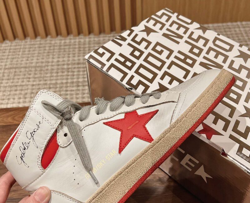 Giày Golden Goose Sky Star High ‘White Red’ Best Quality