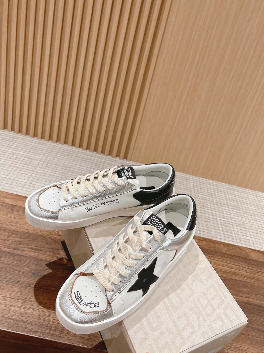 Giày Golden Goose Stardan Silver Black Best Quality