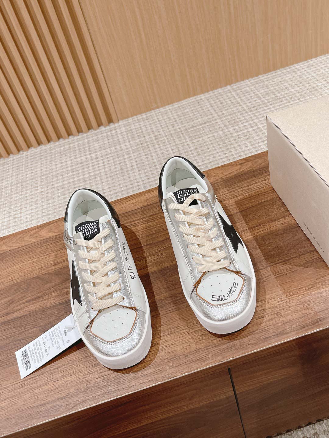 Giày Golden Goose Stardan Silver Black Best Quality