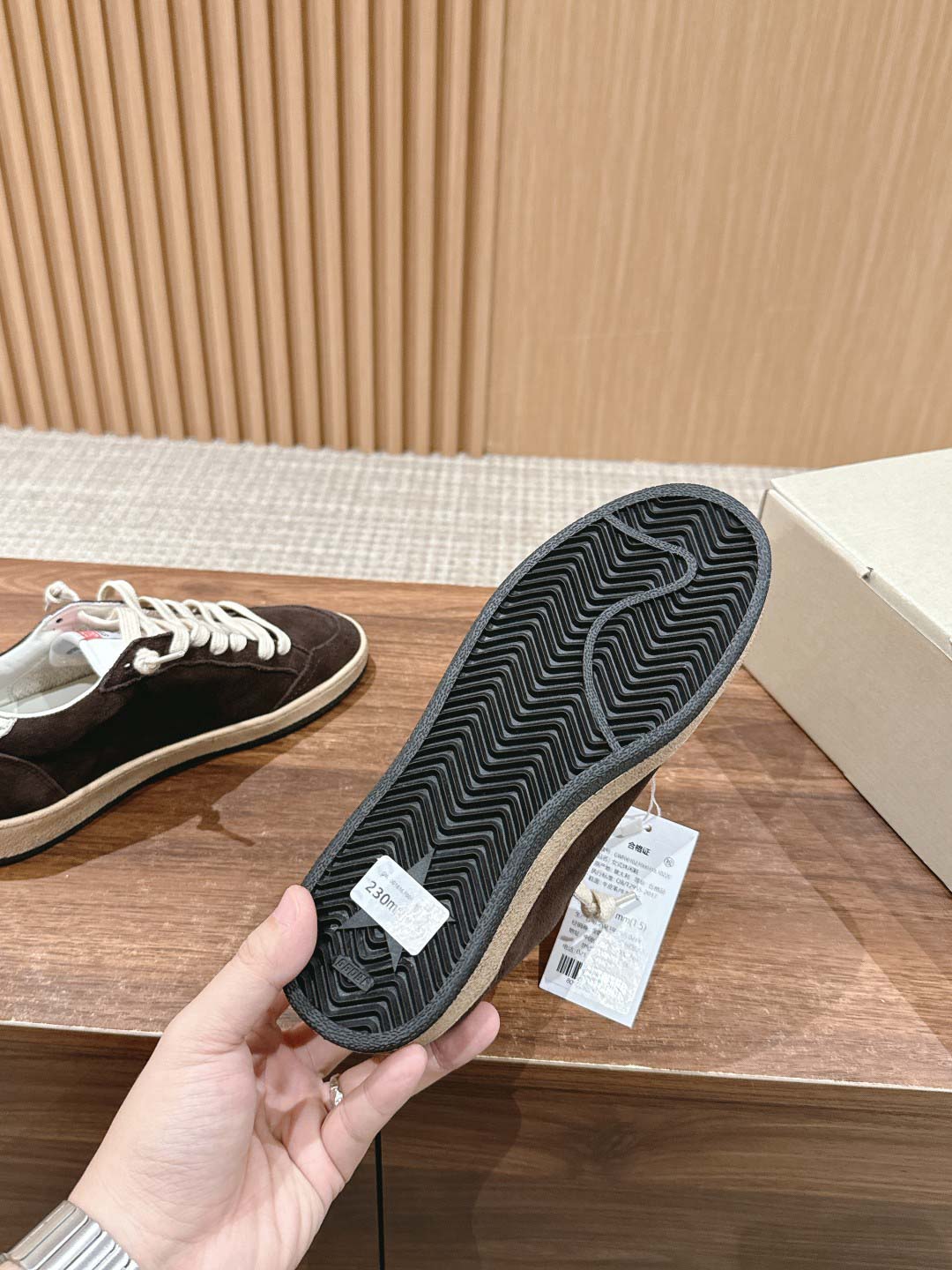 Giày Golden Goose Superstar Silver Glitter Star Brown Suede Ballstar 36 Best Quality