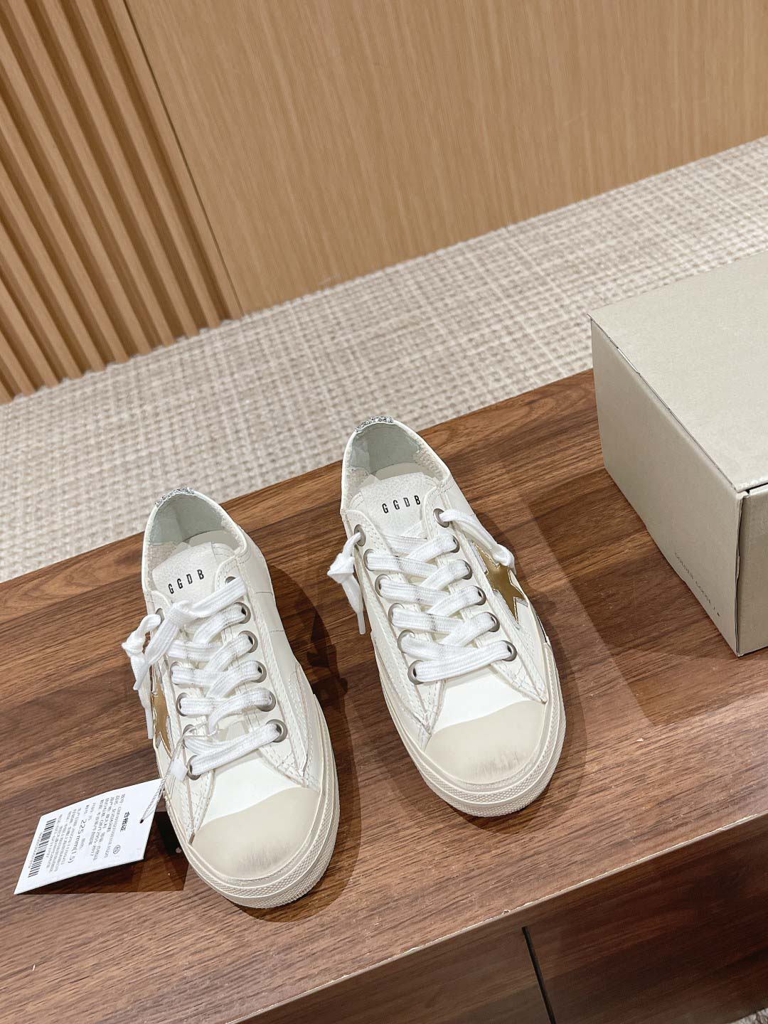 Giày Golden Goose V Star 2 Leather Laminated Star Gold Best Quality