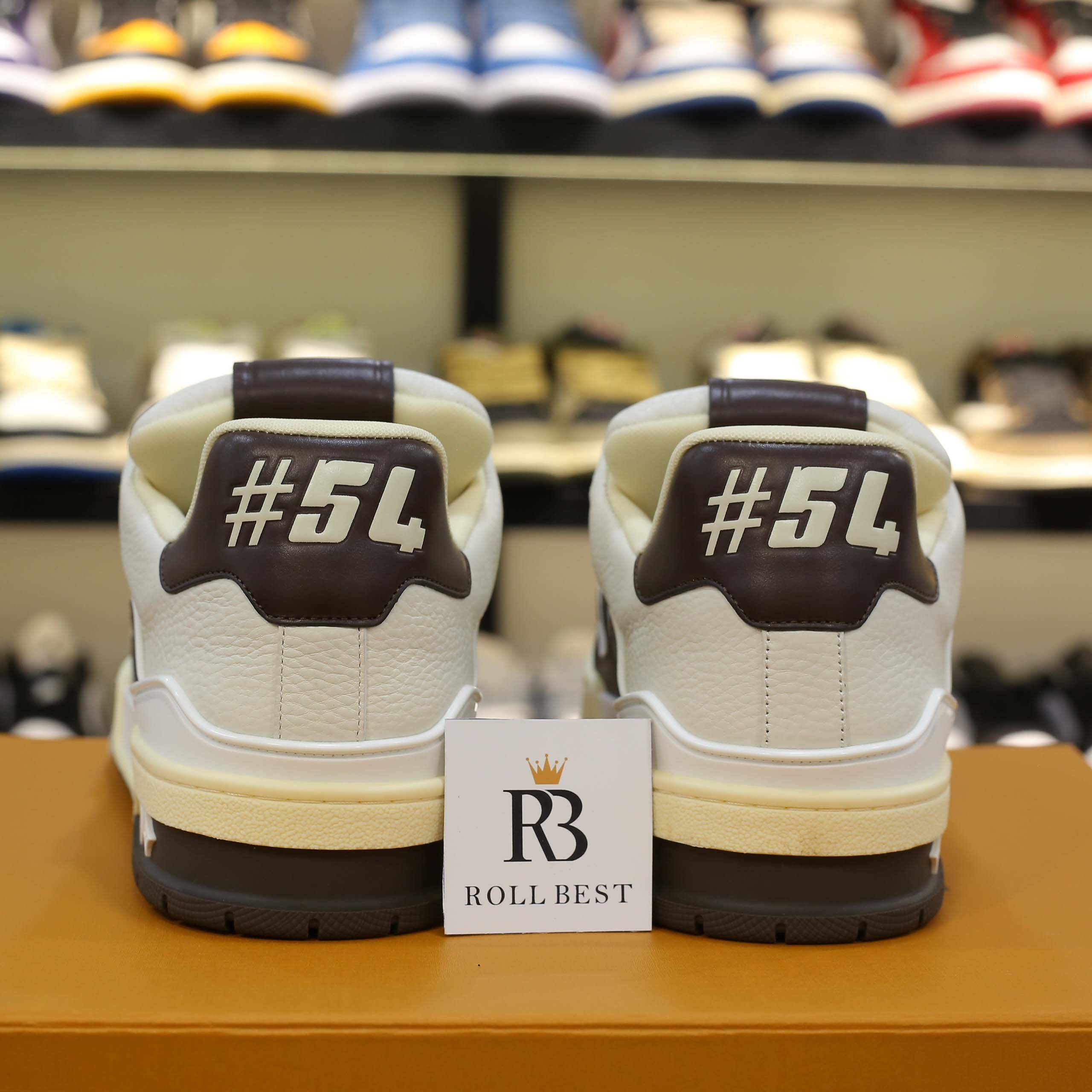 Giày Louis Vuitton LV Trainer #54 Damier Pattern Moka Brown Best Quality