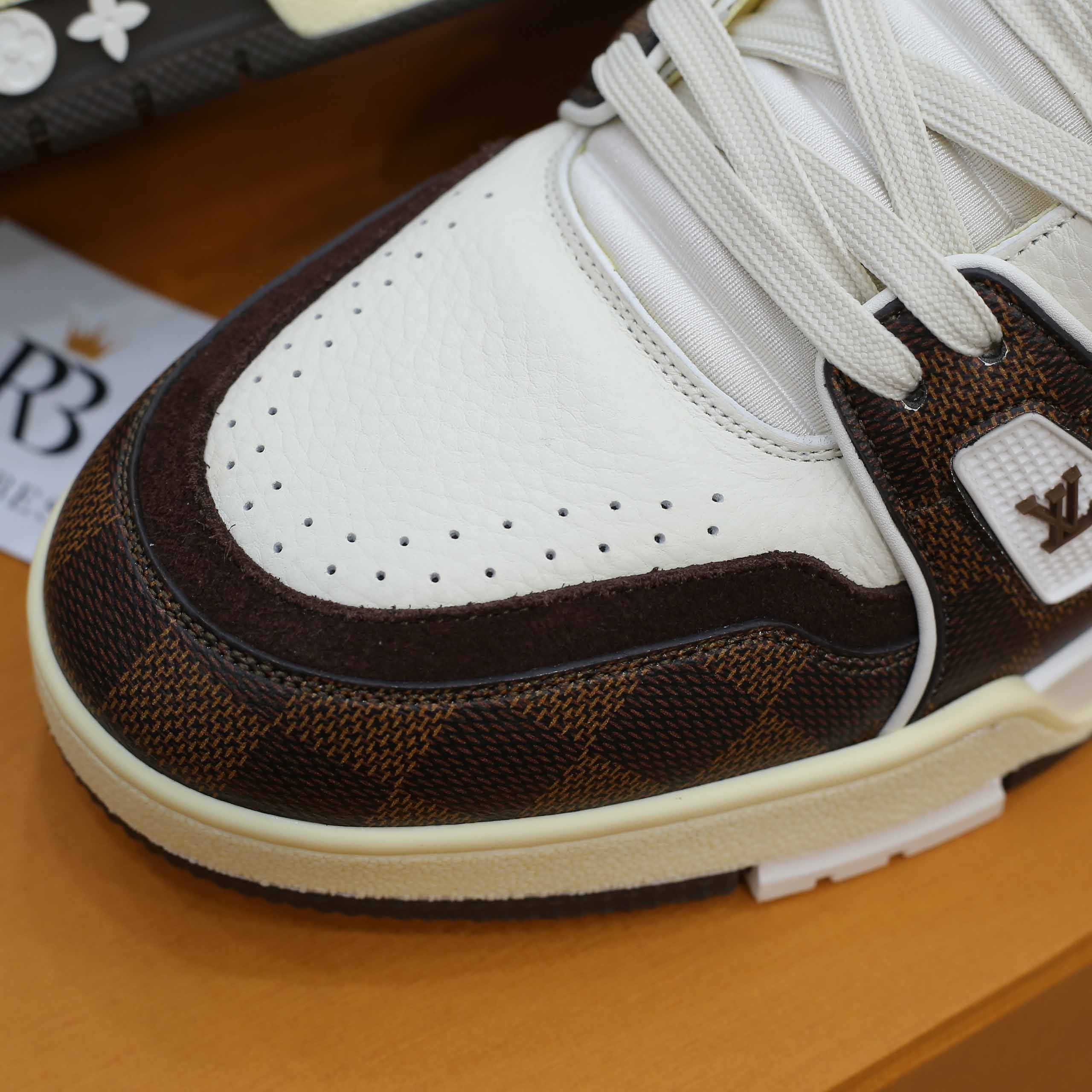 Giày Louis Vuitton LV Trainer #54 Damier Pattern Moka Brown Best Quality