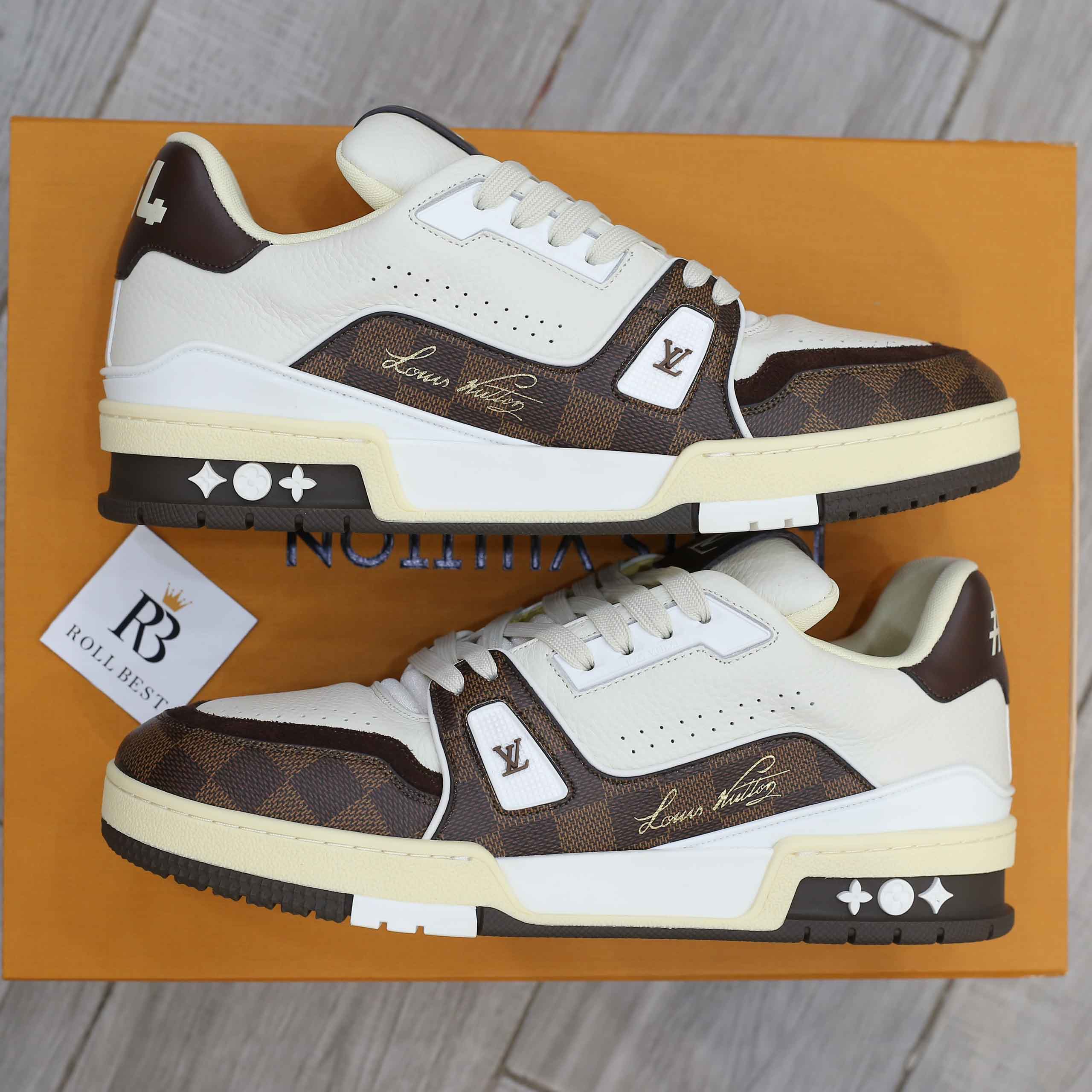 Giày Louis Vuitton LV Trainer #54 Damier Pattern Moka Brown Best Quality