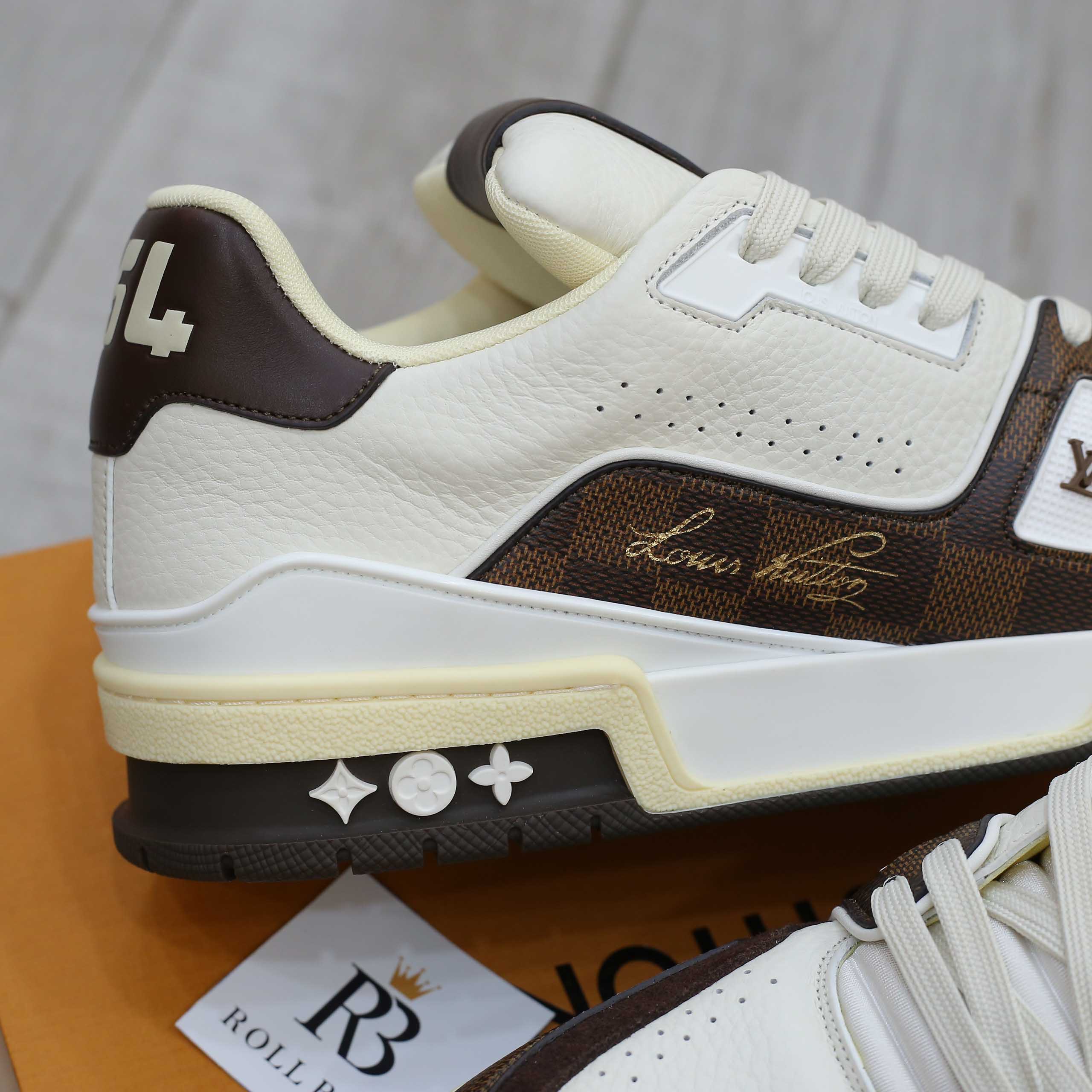 Giày Louis Vuitton LV Trainer #54 Damier Pattern Moka Brown Best Quality