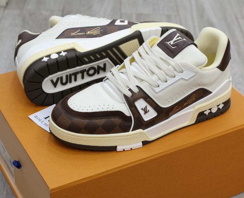 Giày Louis Vuitton LV Trainer #54 Damier Pattern Moka Brown Best Quality
