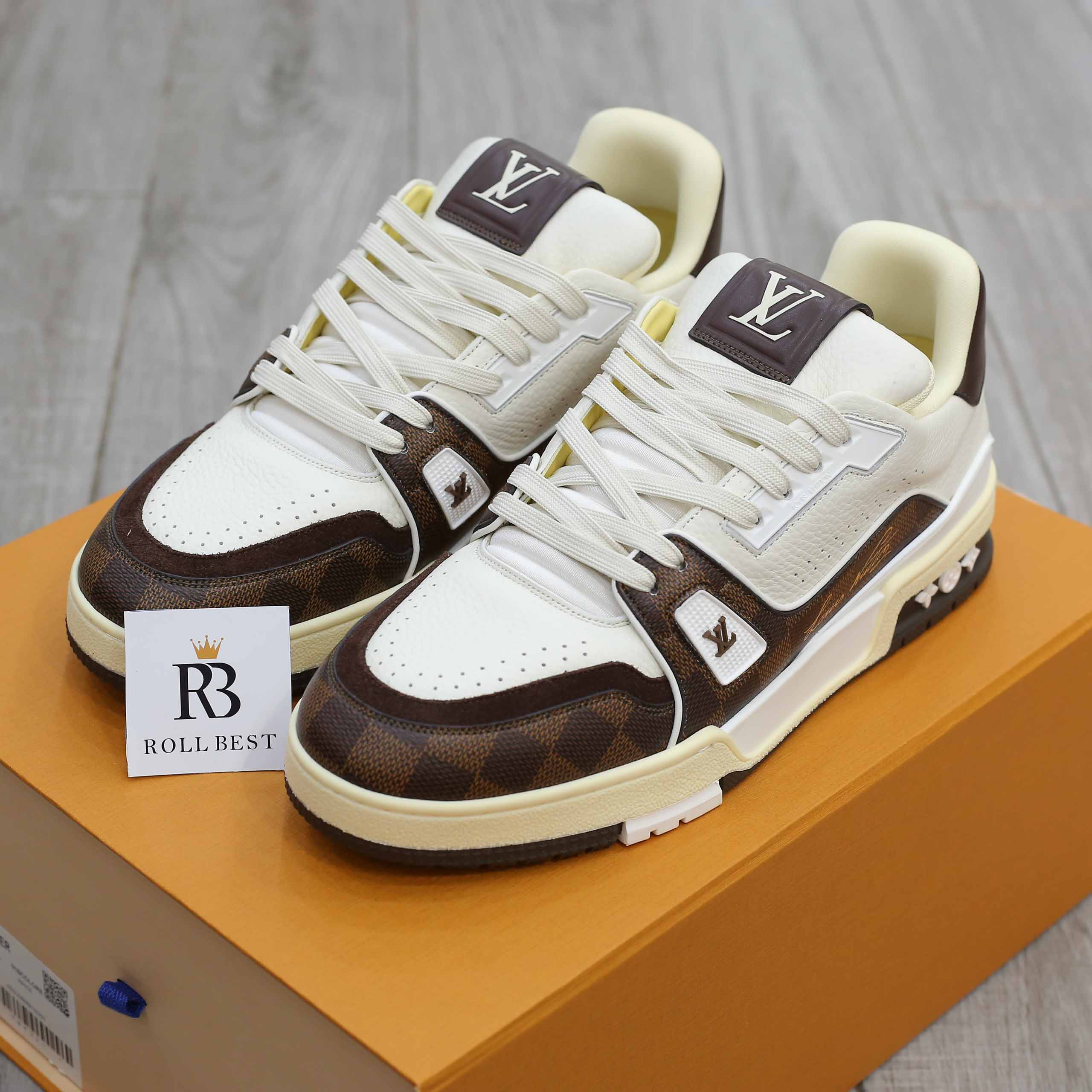 Giày Louis Vuitton LV Trainer #54 Damier Pattern Moka Brown Best Quality