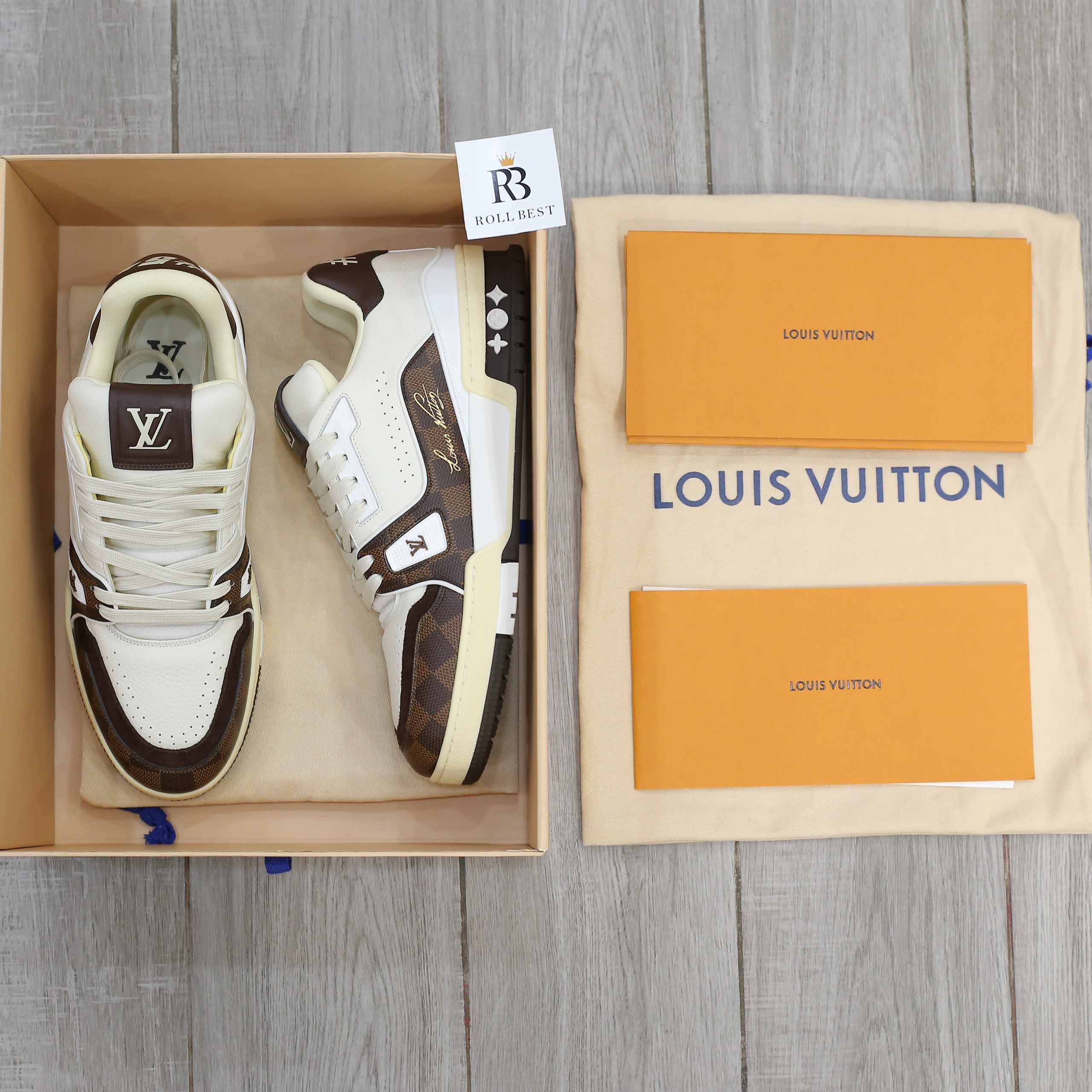 Giày Louis Vuitton LV Trainer #54 Damier Pattern Moka Brown Best Quality