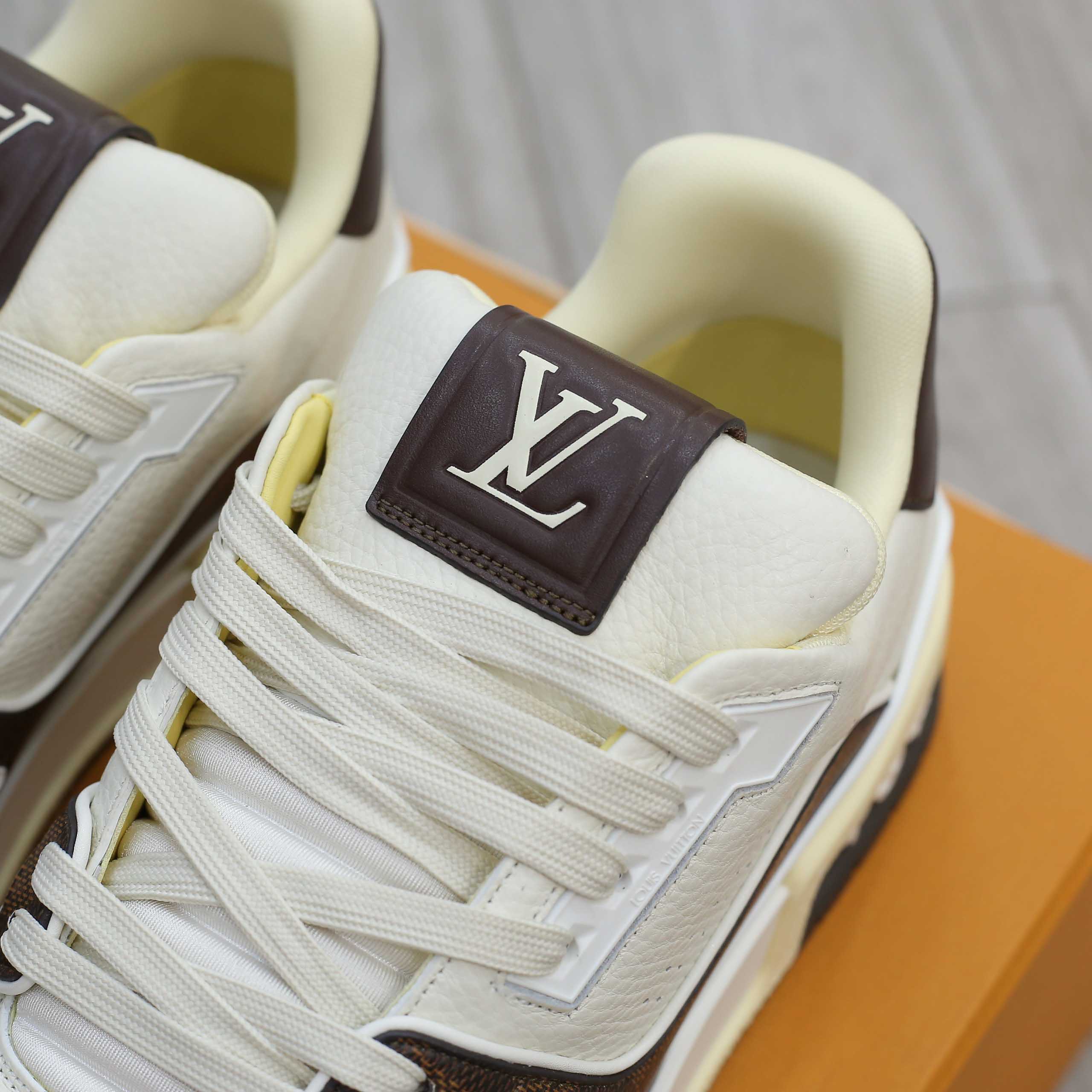 Giày Louis Vuitton LV Trainer #54 Damier Pattern Moka Brown Best Quality