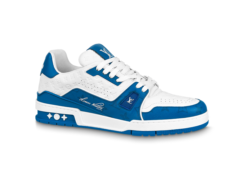 Giày Louis Vuitton LV Trainer #54 Monogram Patterned Blue Best Quality