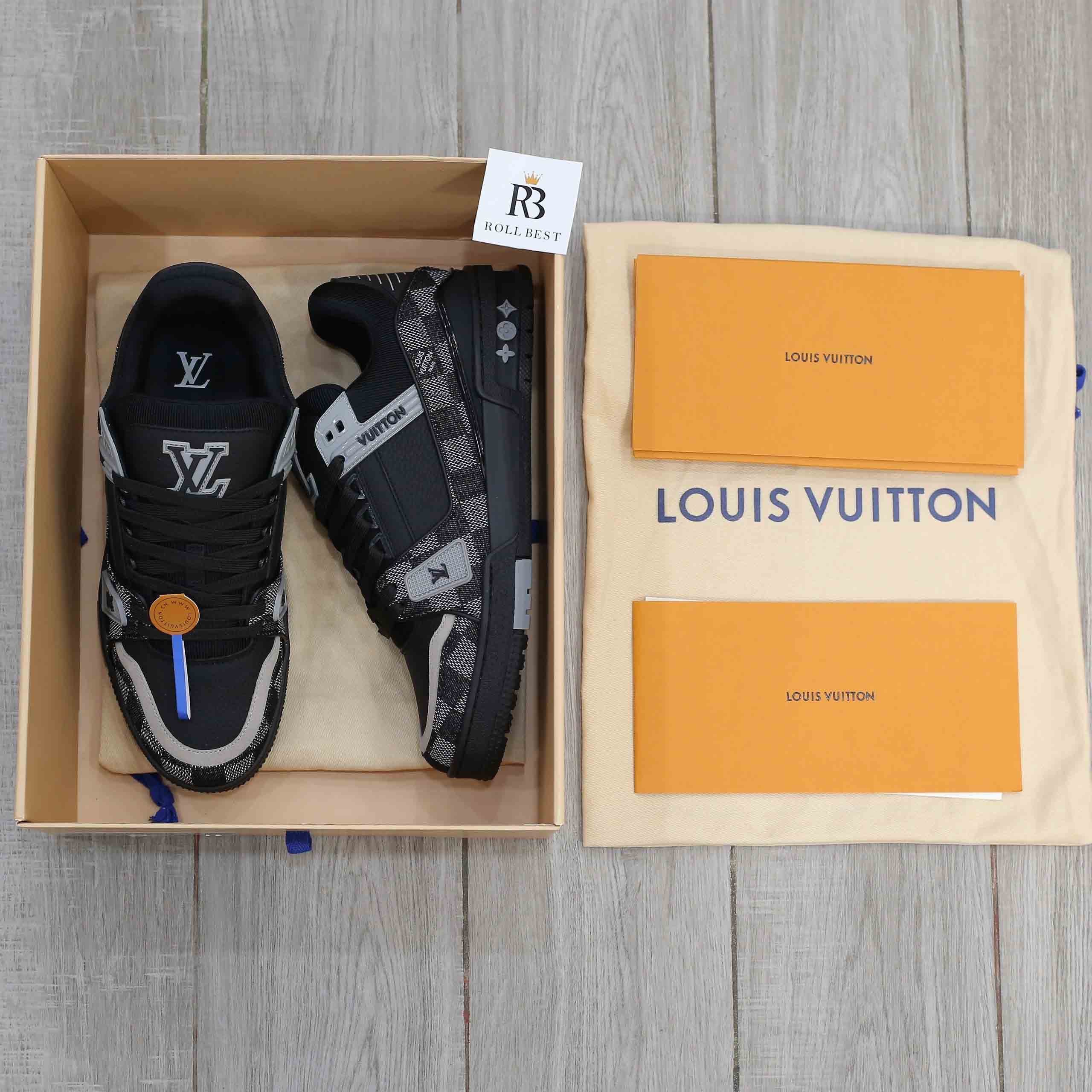 Giày Louis Vuitton LV Trainer Damier Denim Black Best Quality