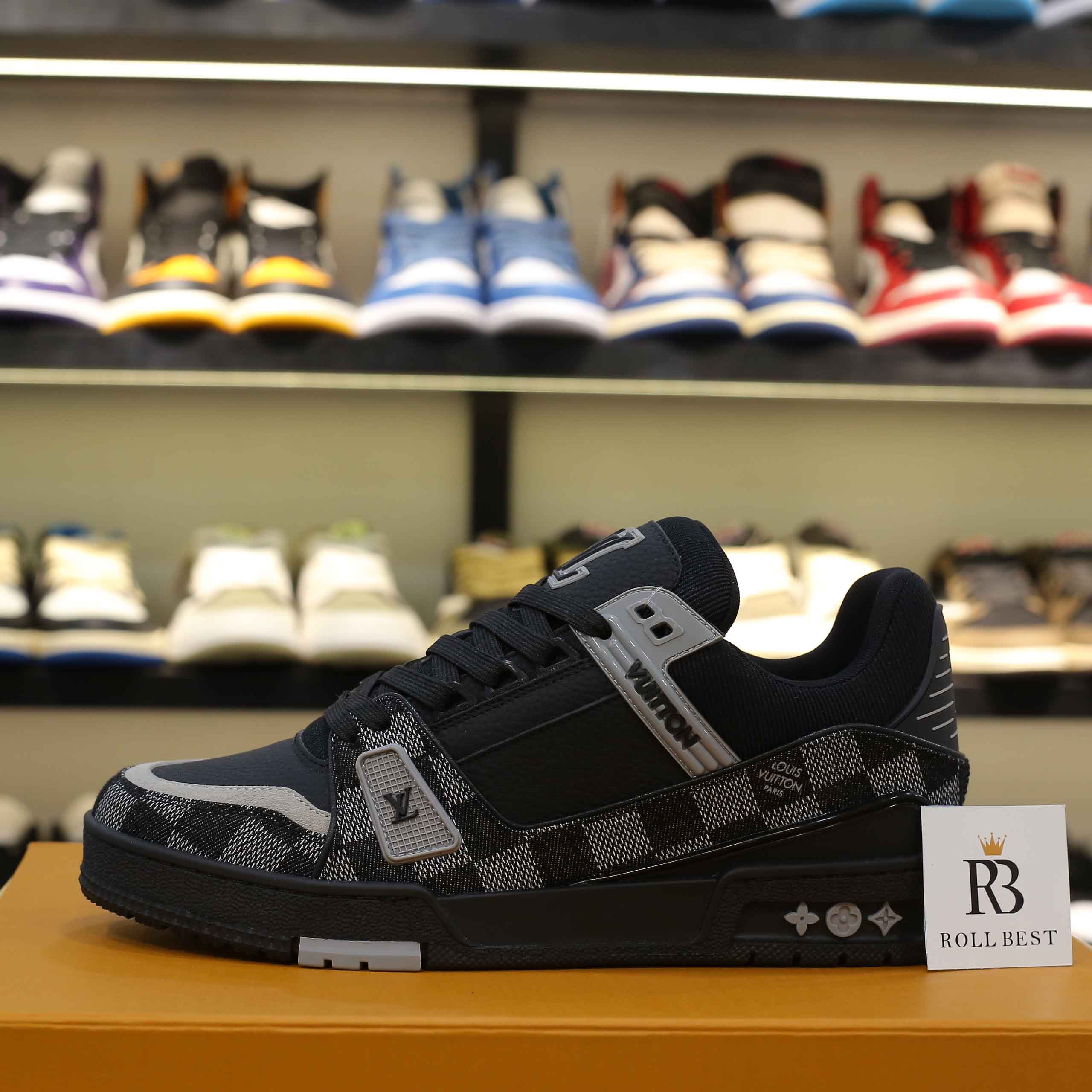 Giày Louis Vuitton LV Trainer Damier Denim Black Best Quality