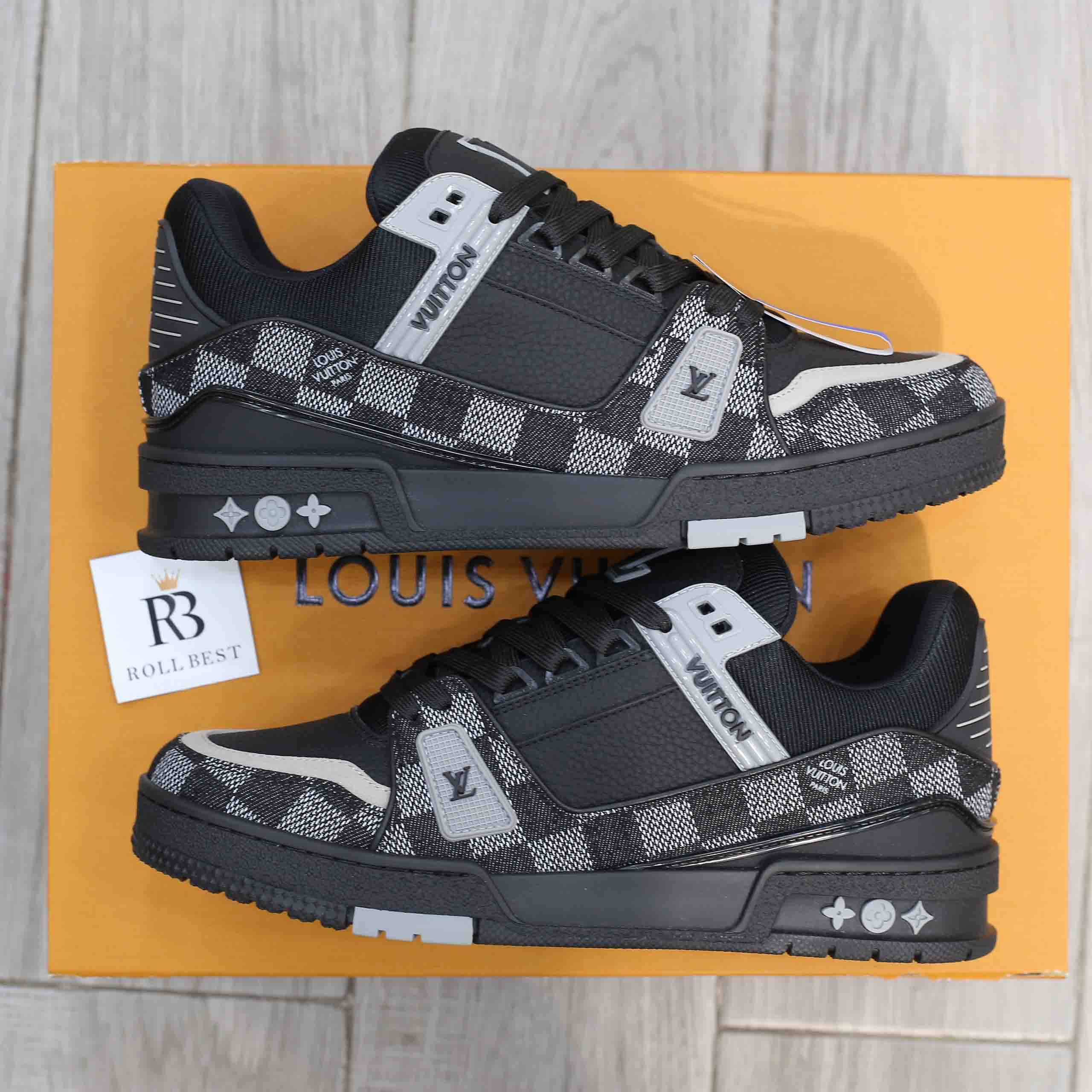 Giày Louis Vuitton LV Trainer Damier Denim Black Best Quality