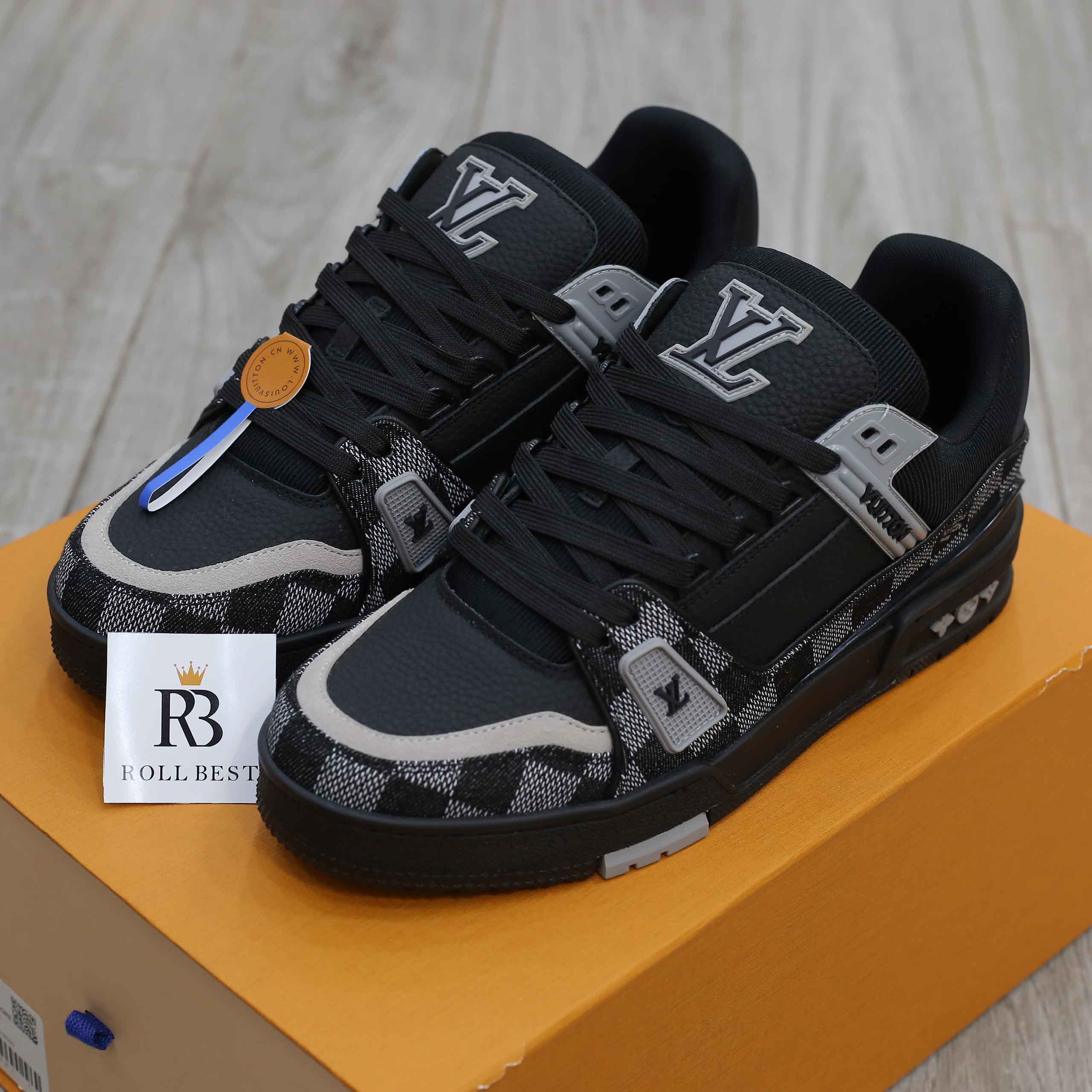 Giày Louis Vuitton LV Trainer Damier Denim Black Best Quality