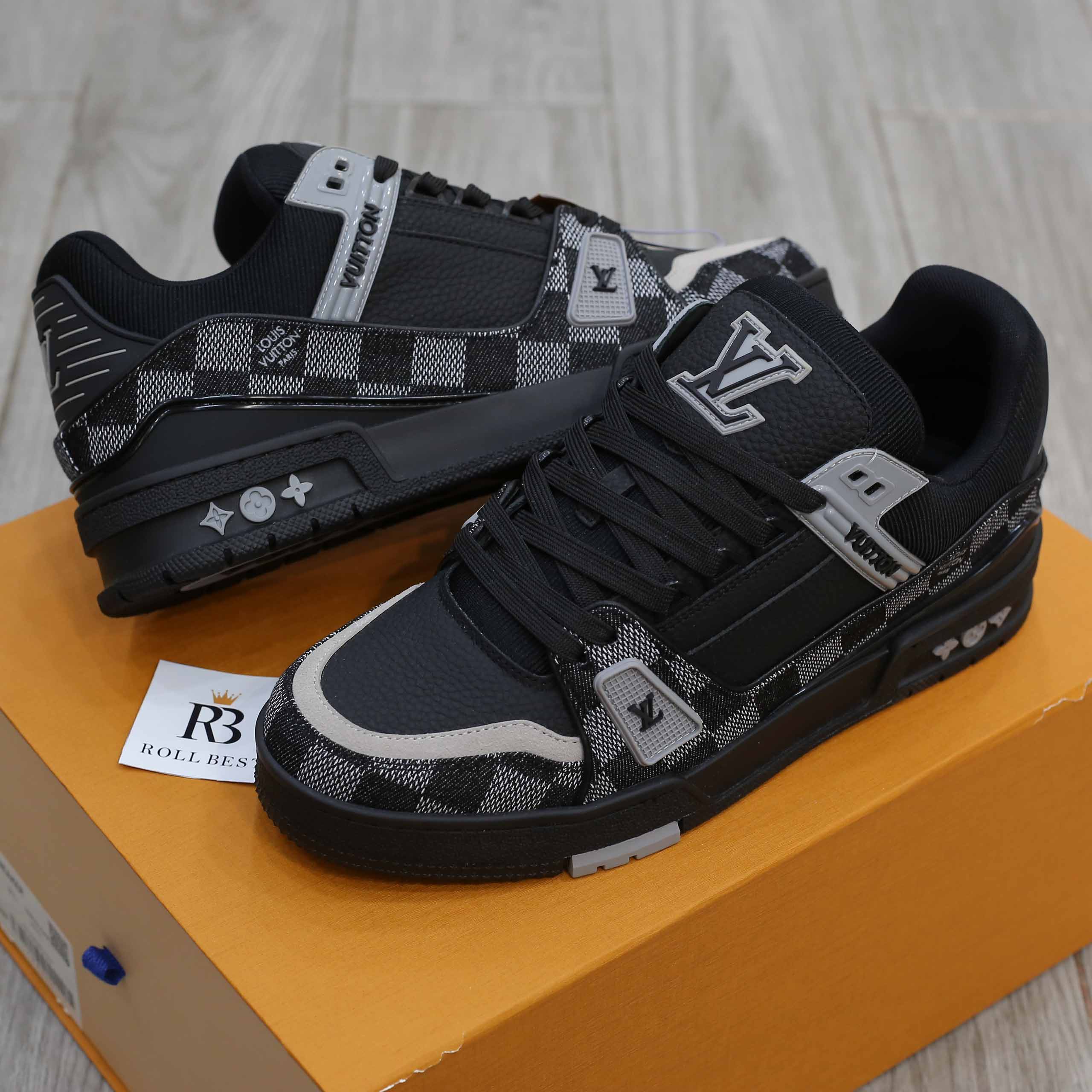 Giày Louis Vuitton LV Trainer Damier Denim Black Best Quality