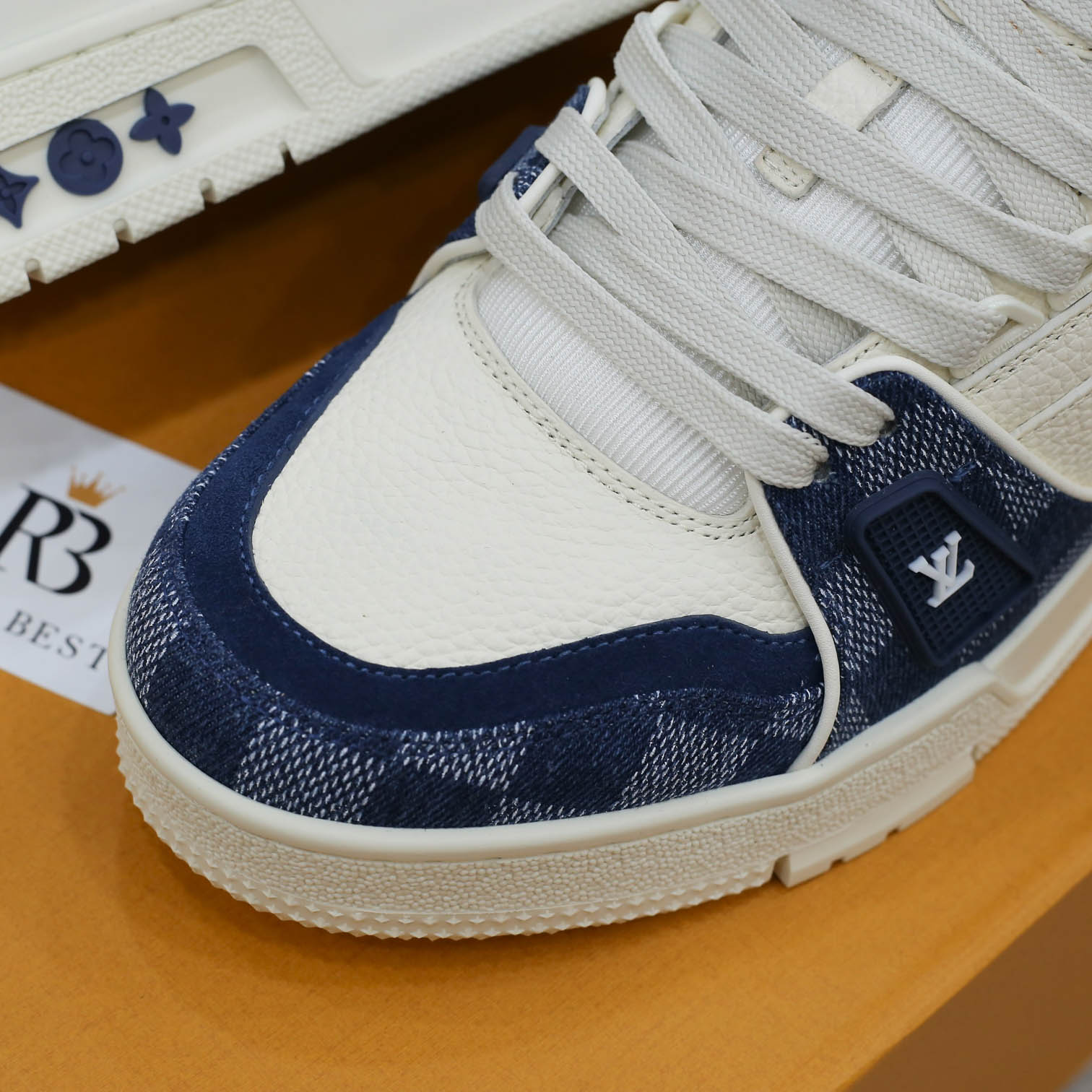 Giày Louis Vuitton LV Trainer Damier Denim Blue Best Quality