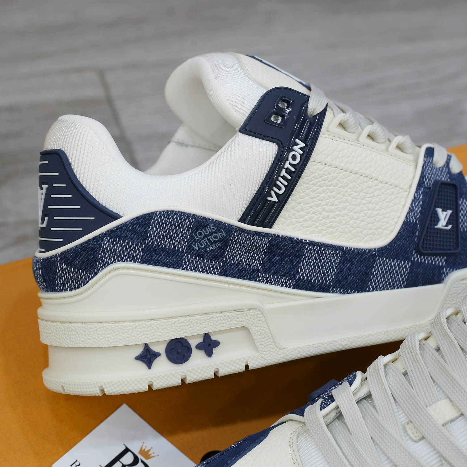 Giày Louis Vuitton LV Trainer Damier Denim Blue Best Quality