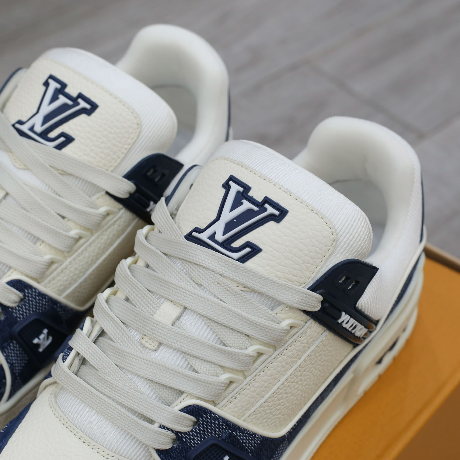 Giày Louis Vuitton LV Trainer Damier Denim Blue Best Quality