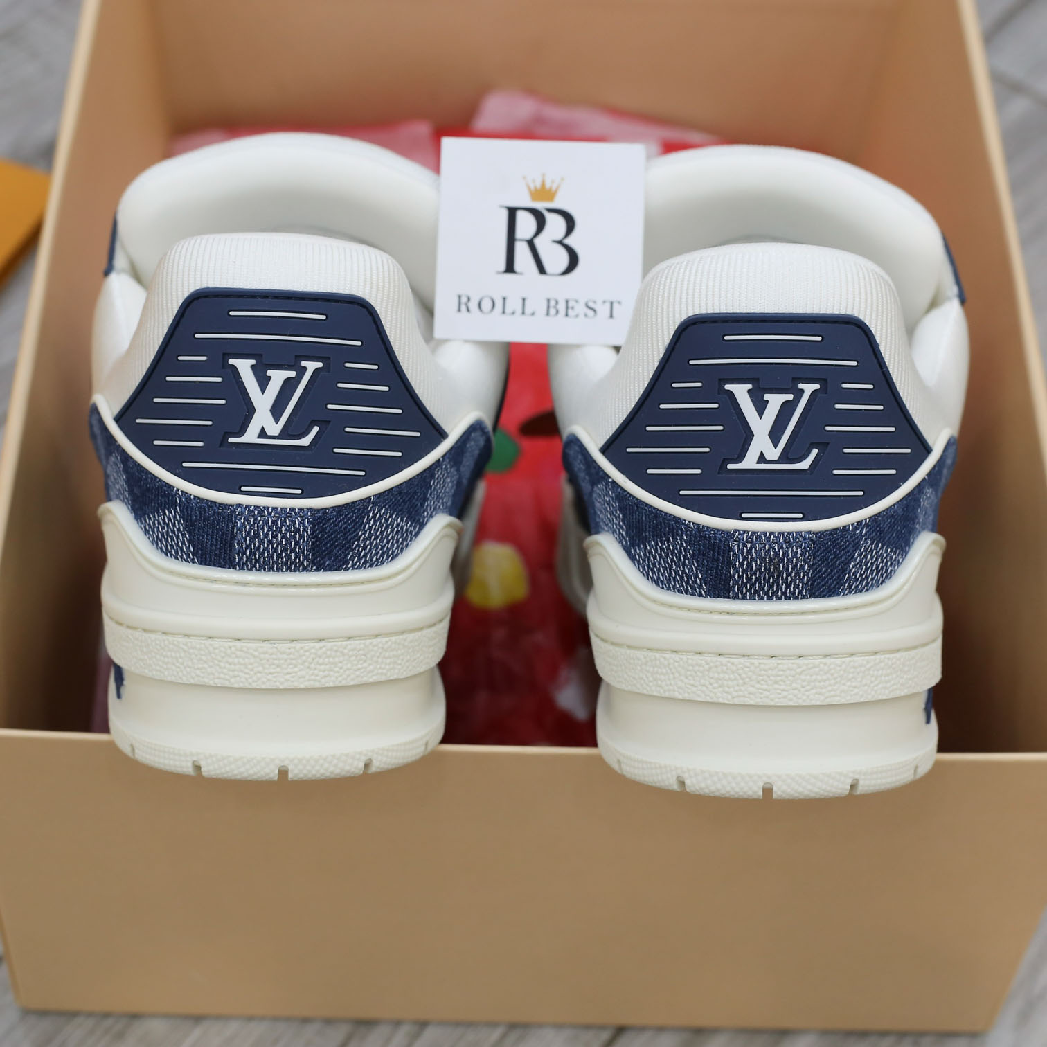 Giày Louis Vuitton LV Trainer Damier Denim Blue Best Quality