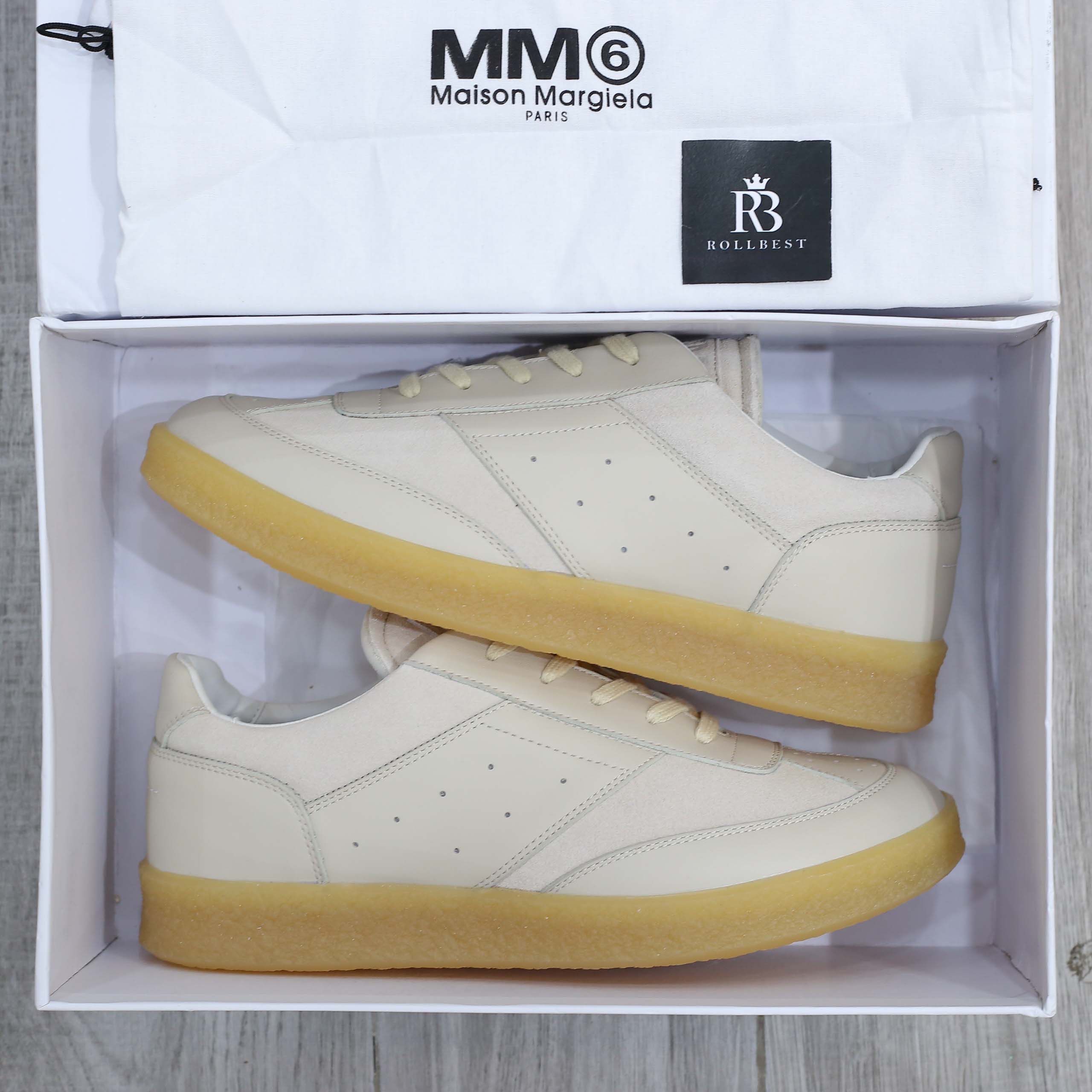 Giày MM6 by Maison Martin Margiela 6 Court Sneakers White Best Quality