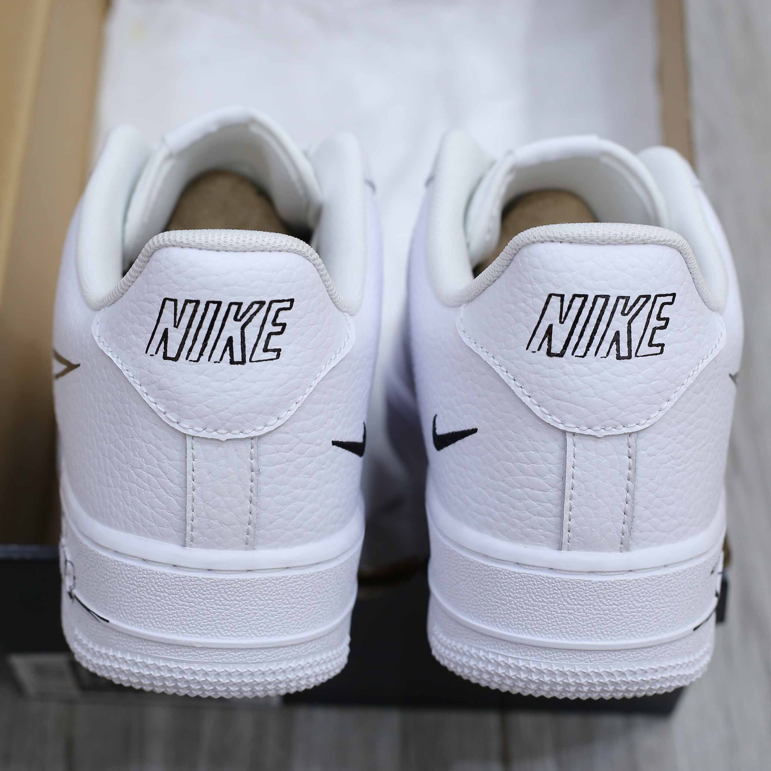 Giày Nike Air Force 1 Low GS 'Doodle Swoosh White Black Best Quality