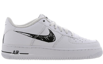 Giày Nike Air Force 1 Low GS 'Doodle Swoosh White Black Best Quality