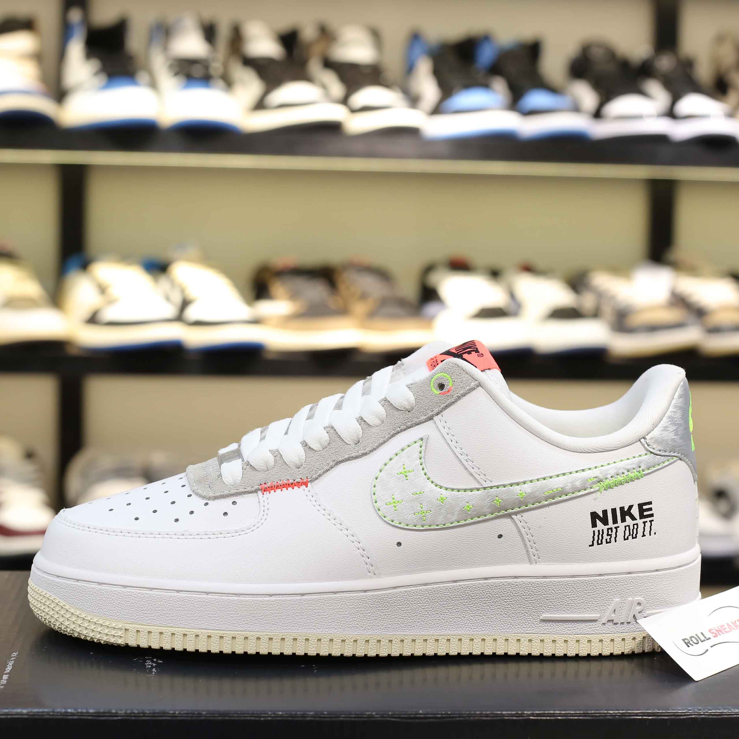 Giày Nike Air Force 1 Low Just Do It White Stitch Like Auth