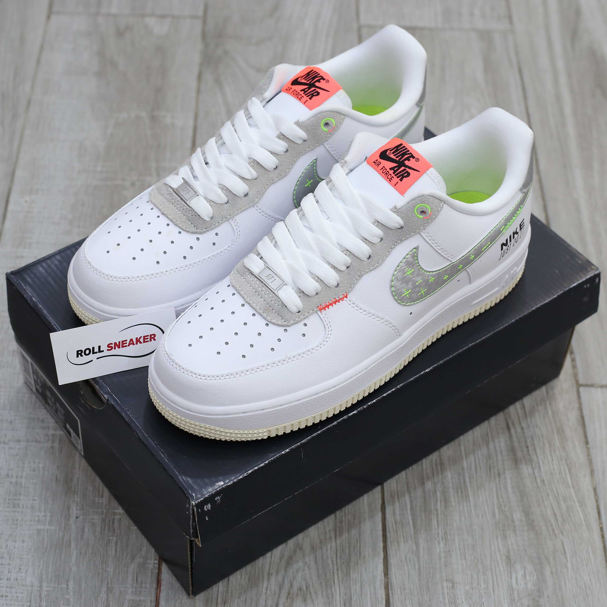 Giày Nike Air Force 1 Low Just Do It White Stitch Like Auth