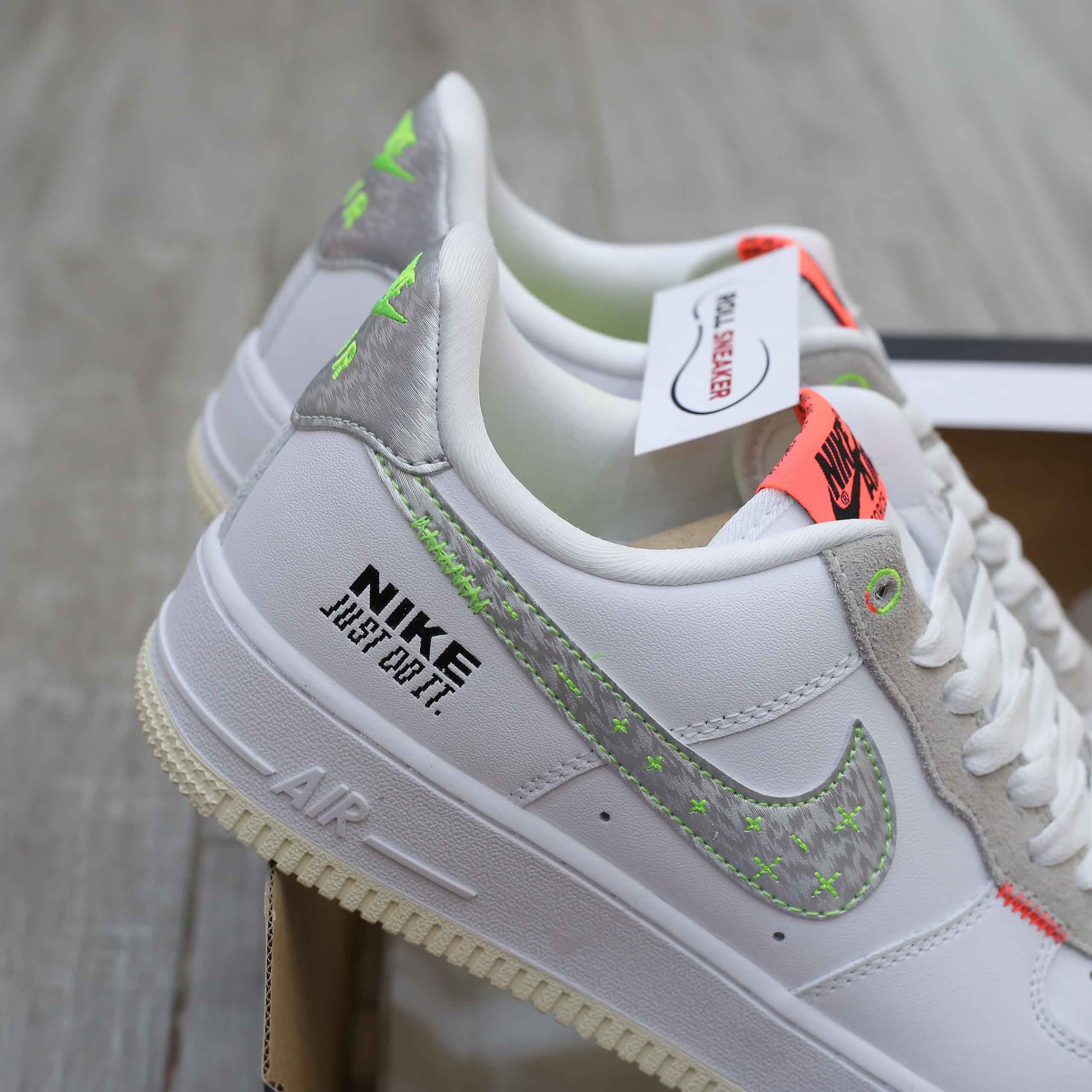 Giày Nike Air Force 1 Low Just Do It White Stitch Like Auth