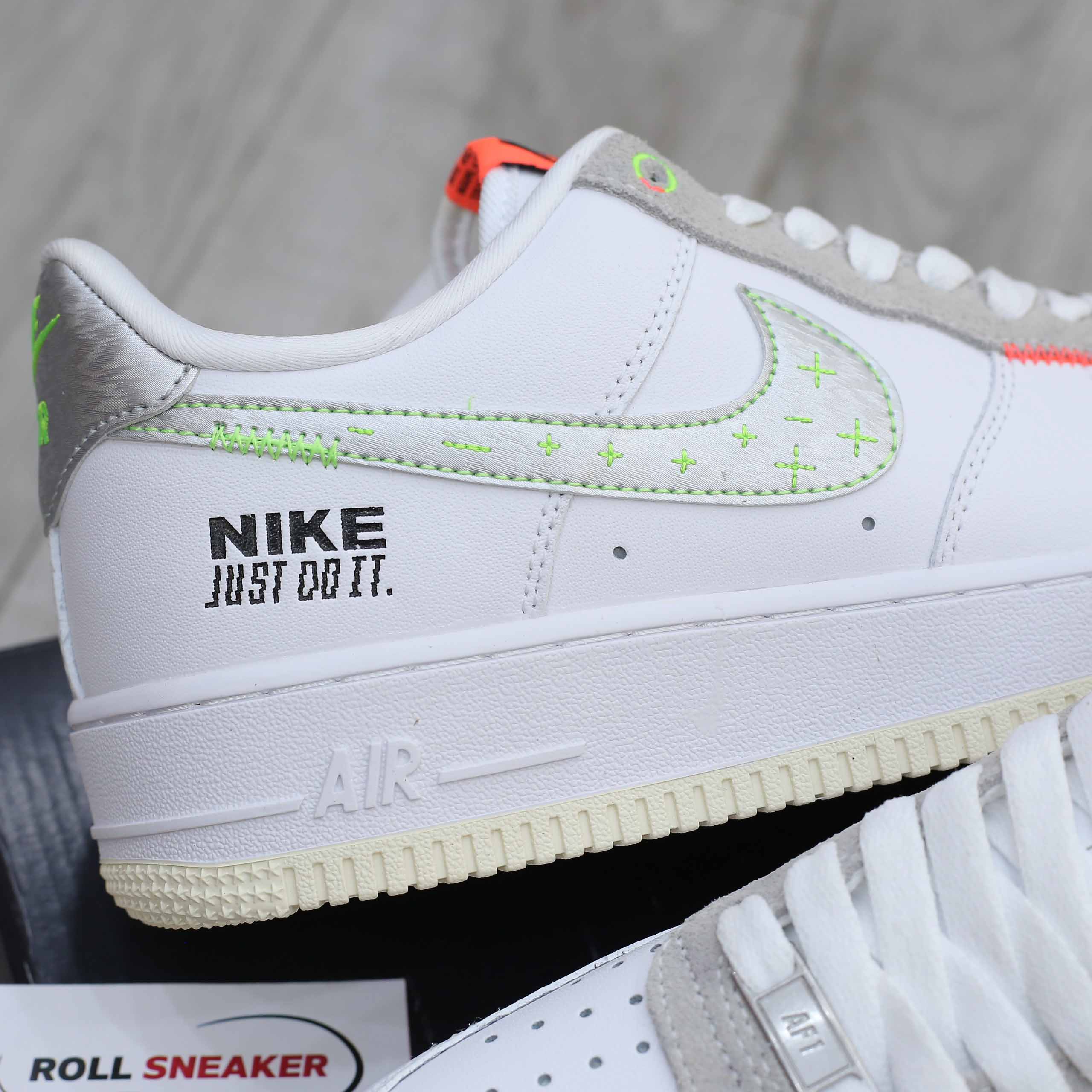 Giày Nike Air Force 1 Low Just Do It White Stitch Like Auth